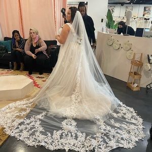 Maggie Sottero Cathedral veil with blusher